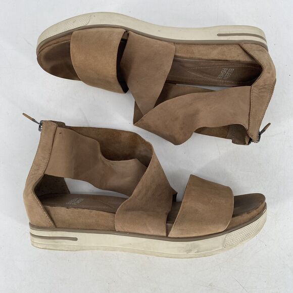 Eileen Fisher Sport Leather Tumbled Sneaker Platform Roman Sandals Size 8.5 - Picture 5 of 10